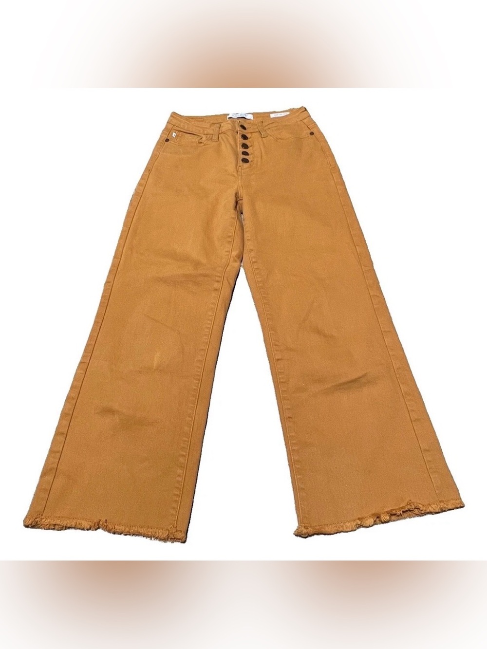 Judy Blue Minimalist Wide Leg Denim Jeans Womens 13/31 Hipster Fray Button Fly